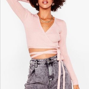 Nasty Gal Ballet Wrap Top S/M